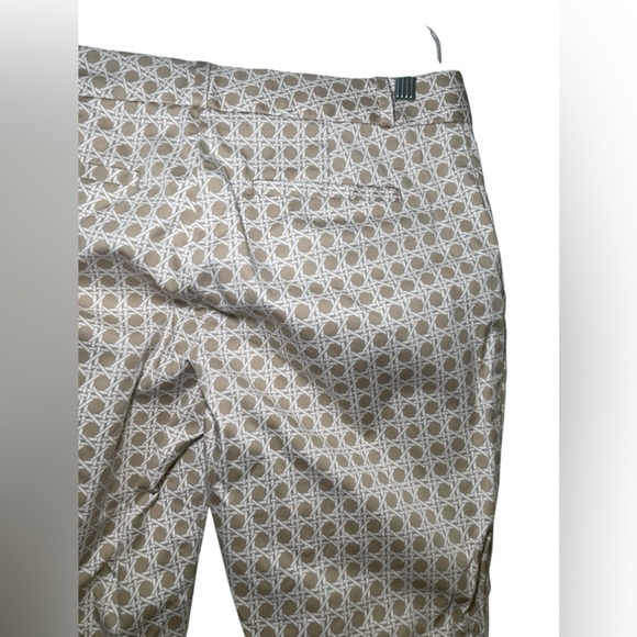 Banana Republic Brown Lattice Print Slim Fit Ankle Pants Size 4 Cotton - Picture 7 of 7
